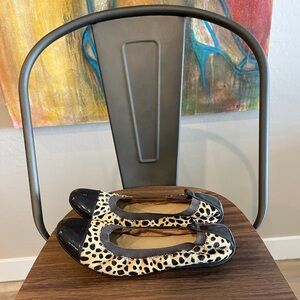Geox size 8 ballet flat, leopard print with patent leather. Gently worn.